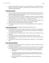 Form RV-F0200501 Offer in Compromise Application - Tennessee, Page 3