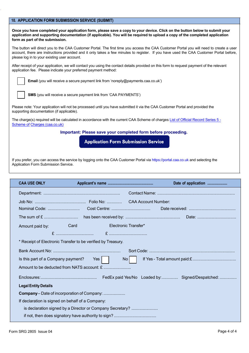 Form SRG2805 Application to Carry Dangerous Goods (Other Than Class 1) - United Kingdom, Page 4
