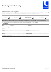 Form CA50 Aircraft Registration Contact Page - United Kingdom