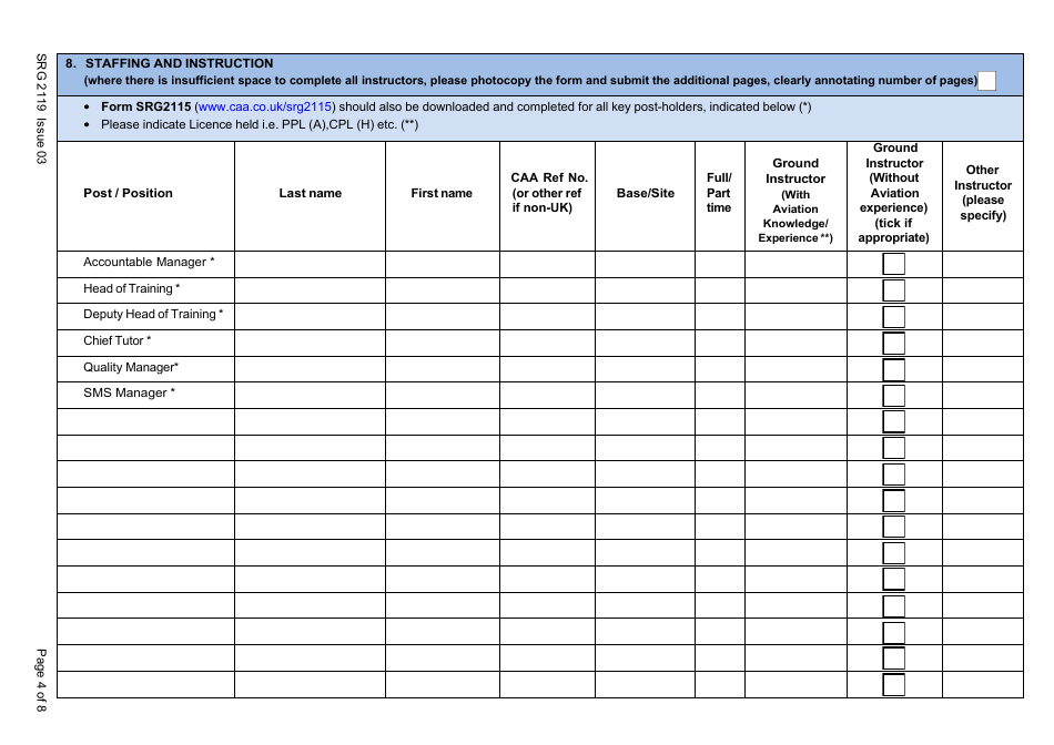 Form SRG2119 Application for Initial Accreditation or Variation to Accreditation as an Assessor of Language Proficiency in English Under UK Aircrew Regulation Part-Fcl.055 and Amc1 Fcl.055(N) - United Kingdom, Page 4