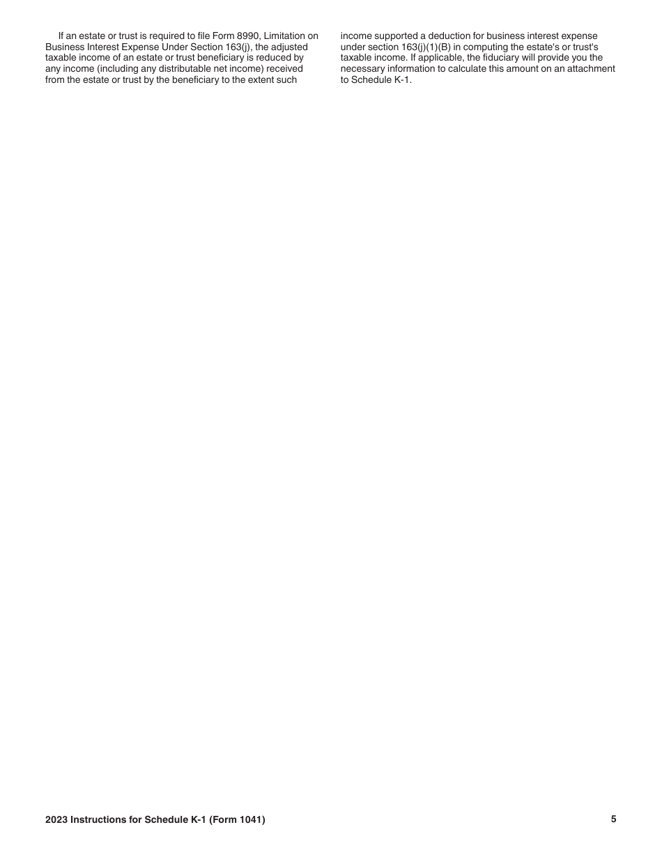 Instructions for IRS Form 1041 Schedule K-1 Beneficiarys Share of Income, Deductions, Credits, Etc., Page 5