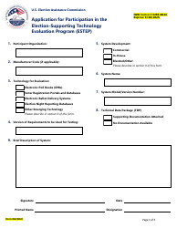 Document preview: Form EAC002C Application for Participation in the Election-Supporting Technology Evaluation Program (Estep)