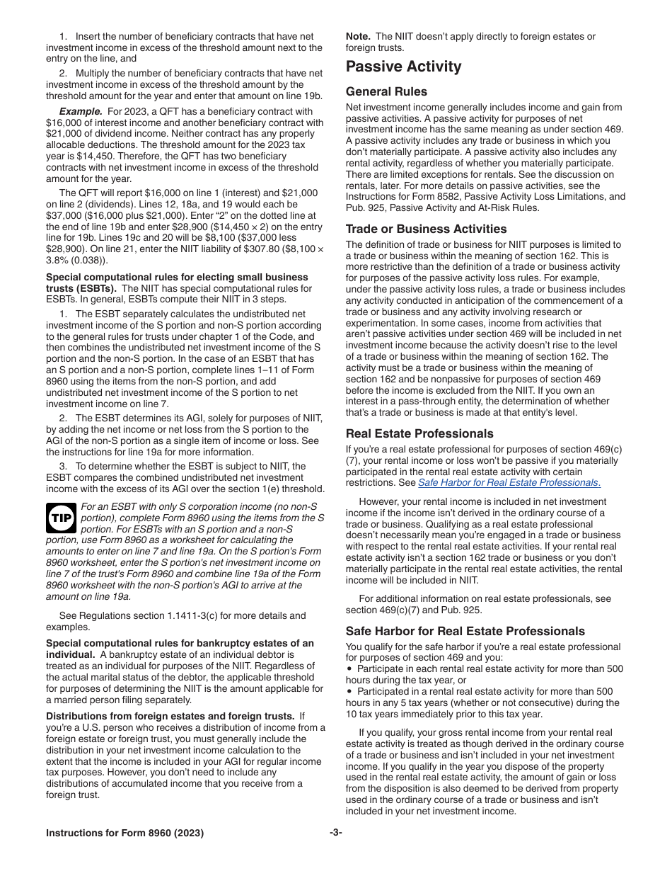 Instructions for IRS Form 8960 Net Investment Income Tax - Individuals, Estates, and Trusts, Page 3