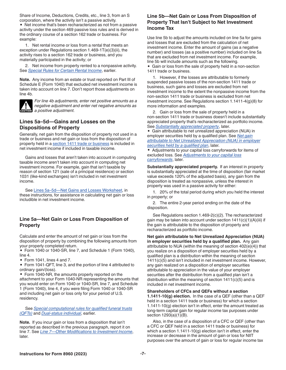 Instructions for IRS Form 8960 Net Investment Income Tax - Individuals, Estates, and Trusts, Page 7