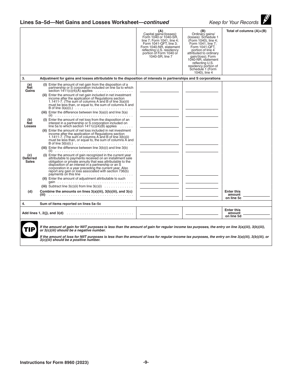 Download Instructions for IRS Form 8960 Net Investment Tax