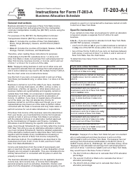 Document preview: Instructions for Form IT-203-A Business Allocation Schedule - New York