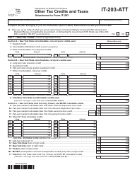 Document preview: Form IT-203-ATT Other Tax Credits and Taxes - New York, 2023