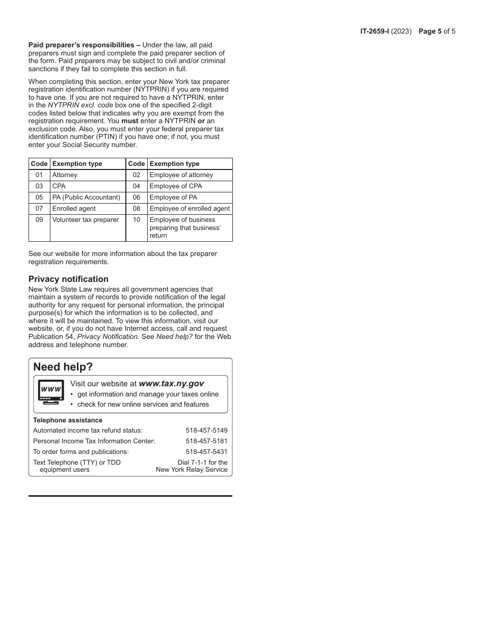 Instructions for Form IT-2659 Estimated Tax Penalties for Partnerships and New York S Corporations - New York, Page 5