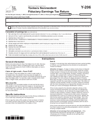 Form Y-206 Yonkers Nonresident Fiduciary Earnings Tax Return - New York