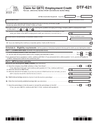 Document preview: Form DTF-621 Claim for Qetc Employment Credit - New York, 2023