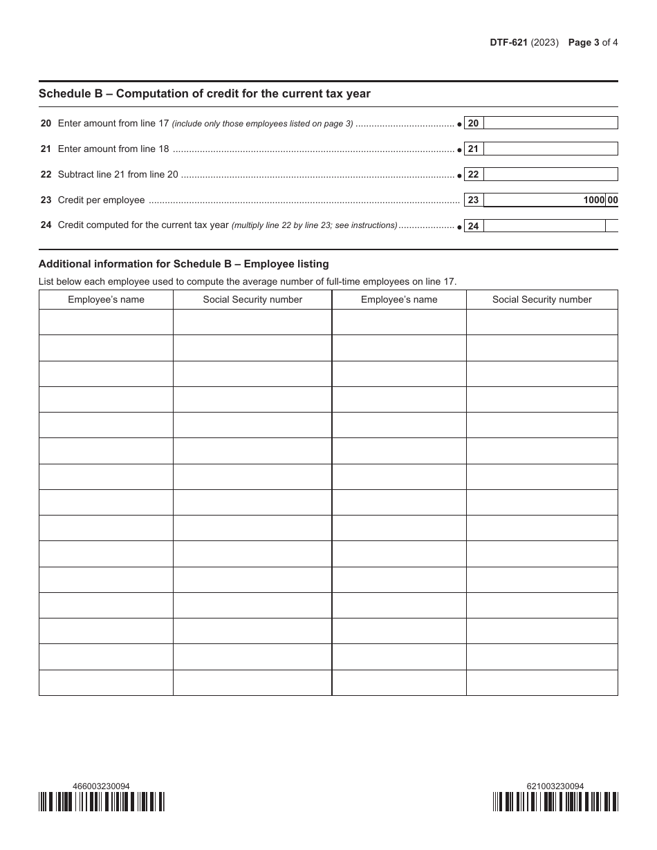 Form DTF-621 Claim for Qetc Employment Credit - New York, Page 3