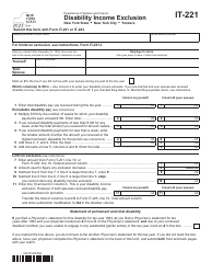 Document preview: Form IT-221 Disability Income Exclusion - New York