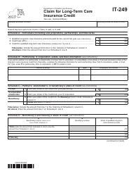Document preview: Form IT-249 Claim for Long-Term Care Insurance Credit - New York, 2023