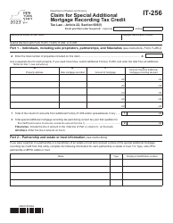 Form IT-256 Claim for Special Additional Mortgage Recording Tax Credit - New York