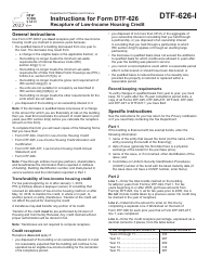 Document preview: Instructions for Form DTF-626 Recapture of Low-Income Housing Credit - New York, 2023