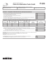 Document preview: Form IT-253 Claim for Alternative Fuels Credit - New York, 2023