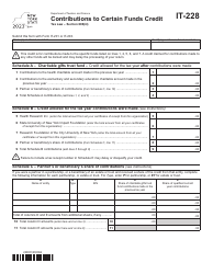 Form IT-228 Contributions to Certain Funds Credit - New York