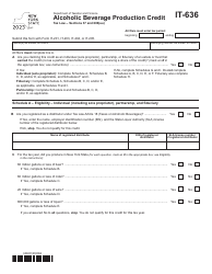 Document preview: Form IT-636 Alcoholic Beverage Production Credit - New York, 2023