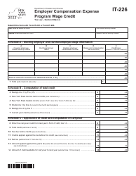 Form IT-226 Employer Compensation Expense Program Wage Credit - New York