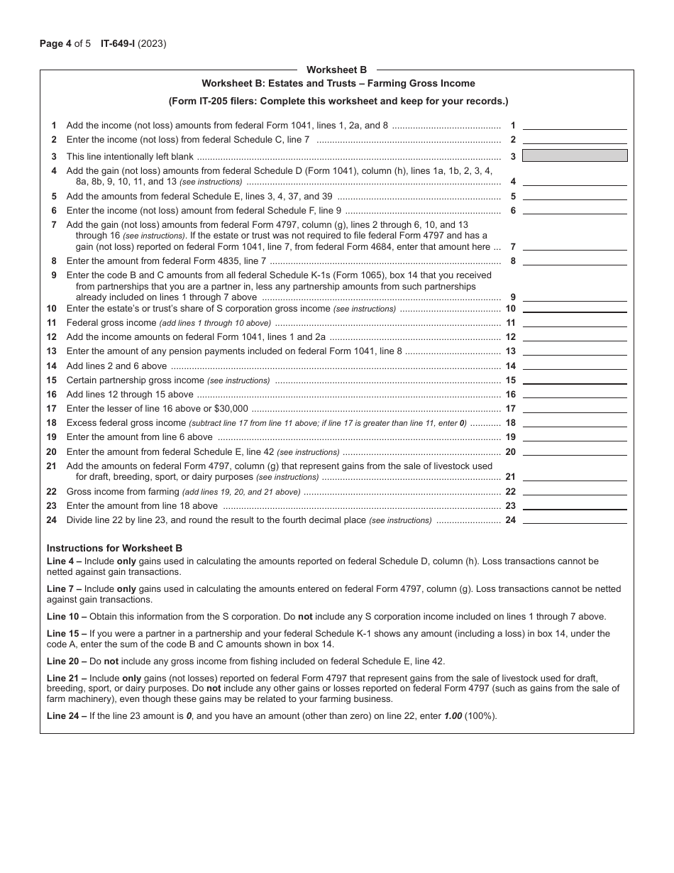 Instructions for Form IT-649 Farm Donations to Food Pantries Credit - New York, Page 4