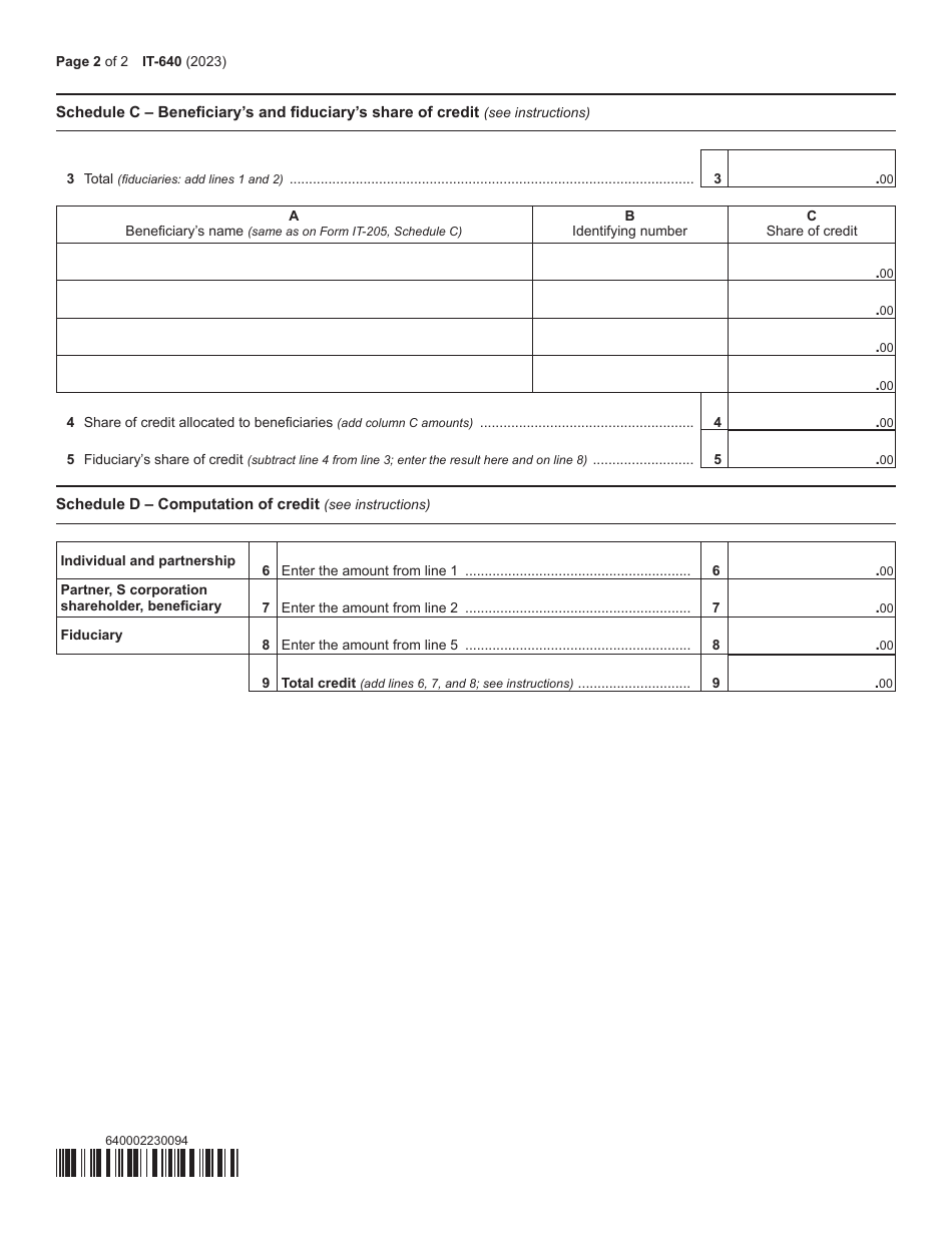 Form IT-640 Start-Up Ny Telecommunication Services Excise Tax Credit - New York, Page 2