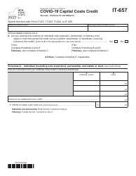 Document preview: Form IT-657 Covid-19 Capital Costs Credit - New York, 2023