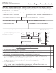 ATF Form 5400.28 Explosives Employee Possessor Questionnaire