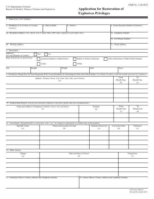 ATF Form 5400.29  Printable Pdf
