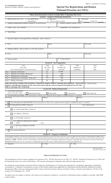 ATF Form 5630.7  Printable Pdf