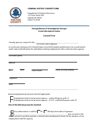 Document preview: Crime Information Center Consent Form - Fulton County, Georgia (United States)
