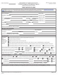 Document preview: FEMA Form FF-206-FY-21-110 First Notice of Loss - National Flood Insurance Program
