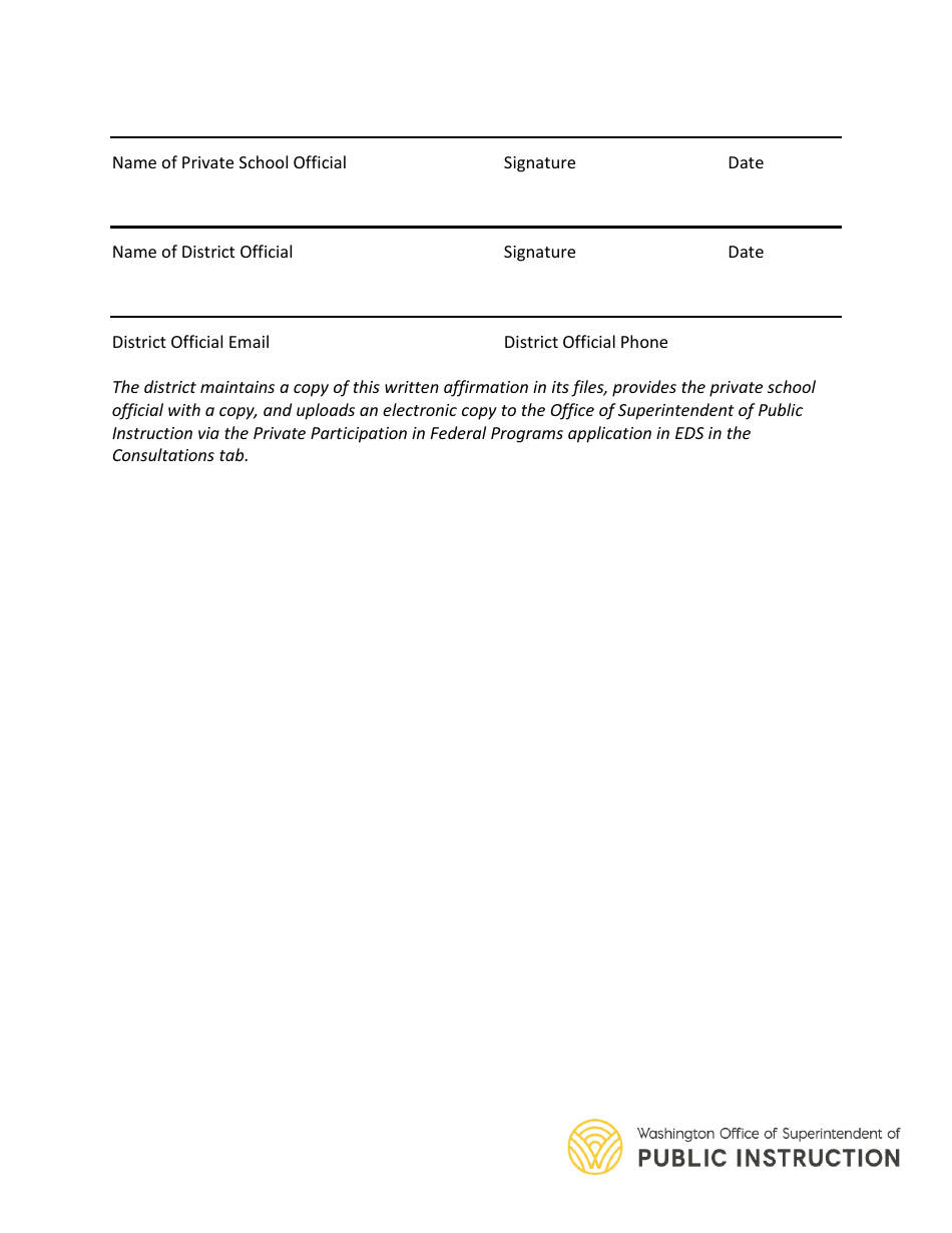 Affirmation of Consultation With Private Schools - Washington, Page 3