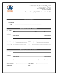 Document preview: Emergency Contact Information Form - Fulton County, Georgia (United States)