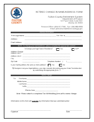Document preview: Retiree Change in Name/Address Form - Fulton County, Georgia (United States)
