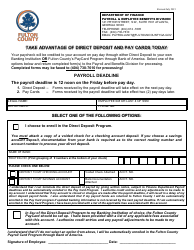 Document preview: Direct Deposit and Pay Card Form - Fulton County, Georgia (United States)
