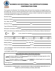 Business Occupational Tax Certificate Zoning Confirmation Form - Fulton County, Georgia (United States)