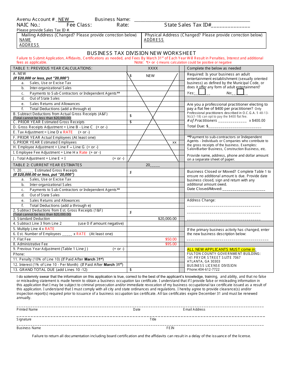 New Business License Application - Fulton County, Georgia (United States), Page 4