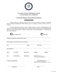 Document preview: Criminal History Record Information Consent Form - Fulton County, Georgia (United States)