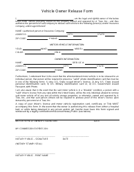 Document preview: Vehicle Owner Release Form - Fulton County, Georgia (United States)