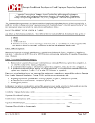 Document preview: Form K-30 Georgia Conditional Employee or Food Employee Reporting Agreement - Georgia (United States)