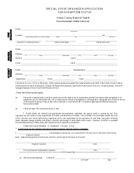 Document preview: Special Event Organizer Application for Exemption Status - Fulton County, Georgia (United States)