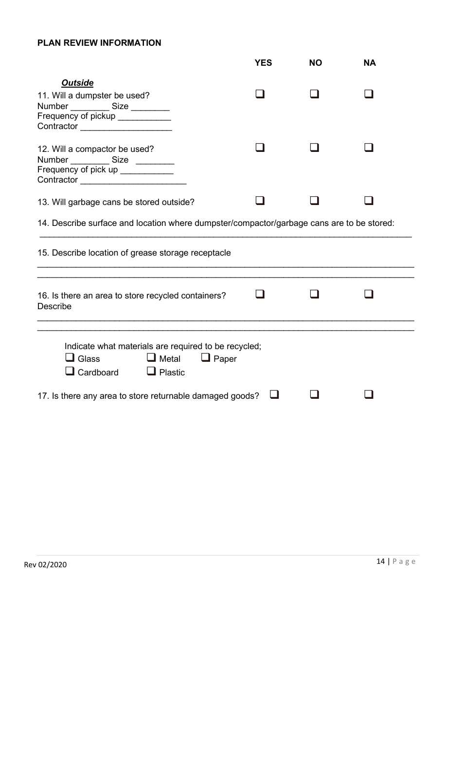 Permit Application for Food Service Establishments and Mobile / Extended Food Service Base of Operations - Georgia (United States), Page 14