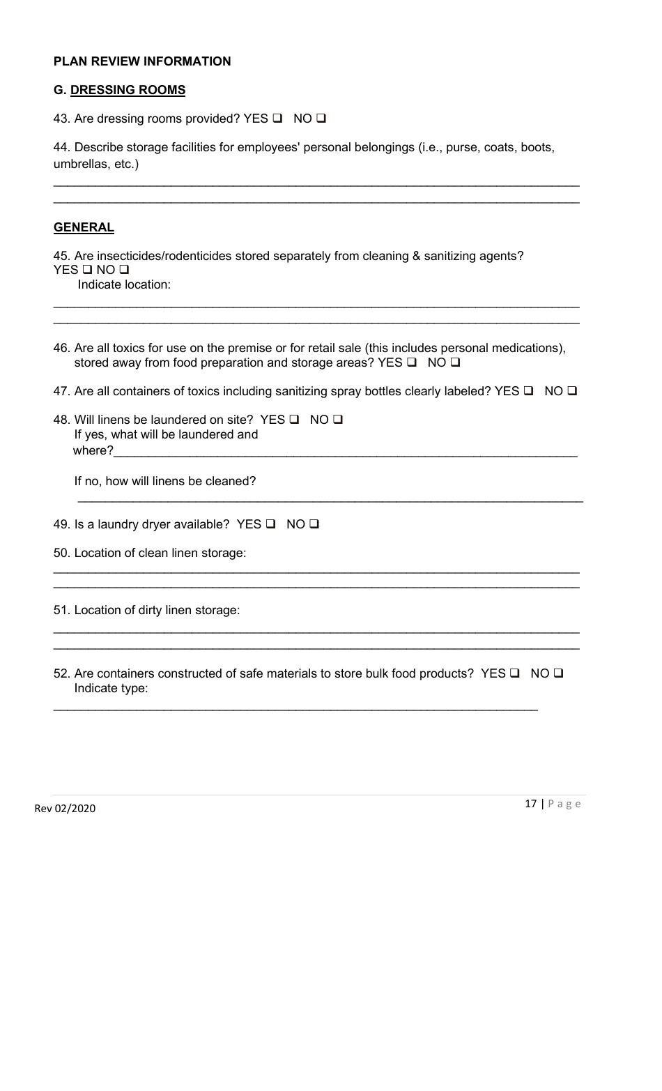 Permit Application for Food Service Establishments and Mobile / Extended Food Service Base of Operations - Georgia (United States), Page 17