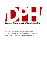 Document preview: Permit Application for Food Service Establishments and Mobile/Extended Food Service Base of Operations - Georgia (United States)