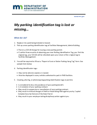 Report of Lost or Stolen Parking Hang Tag - Minnesota