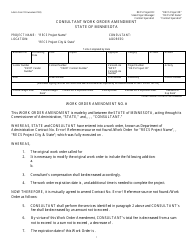 Document preview: Admin Form 1051 Consultant Work Order Amendment - Minnesota