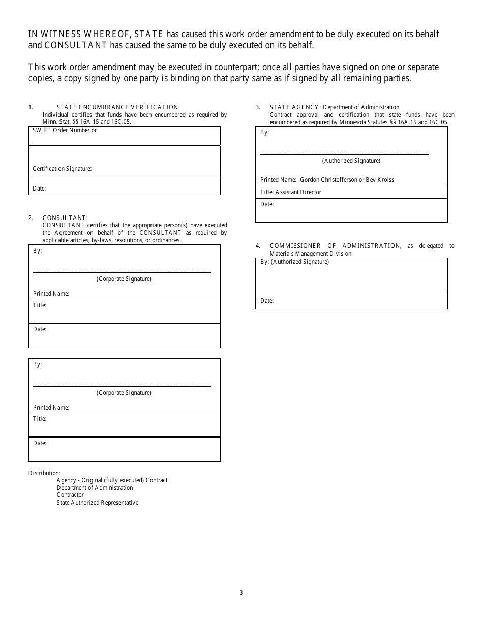 Admin Form 908-02 Consultant Supplemental Agreement / Contract Amendment for State of Minnesota Professional and Technical Services Contract - Minnesota, Page 3