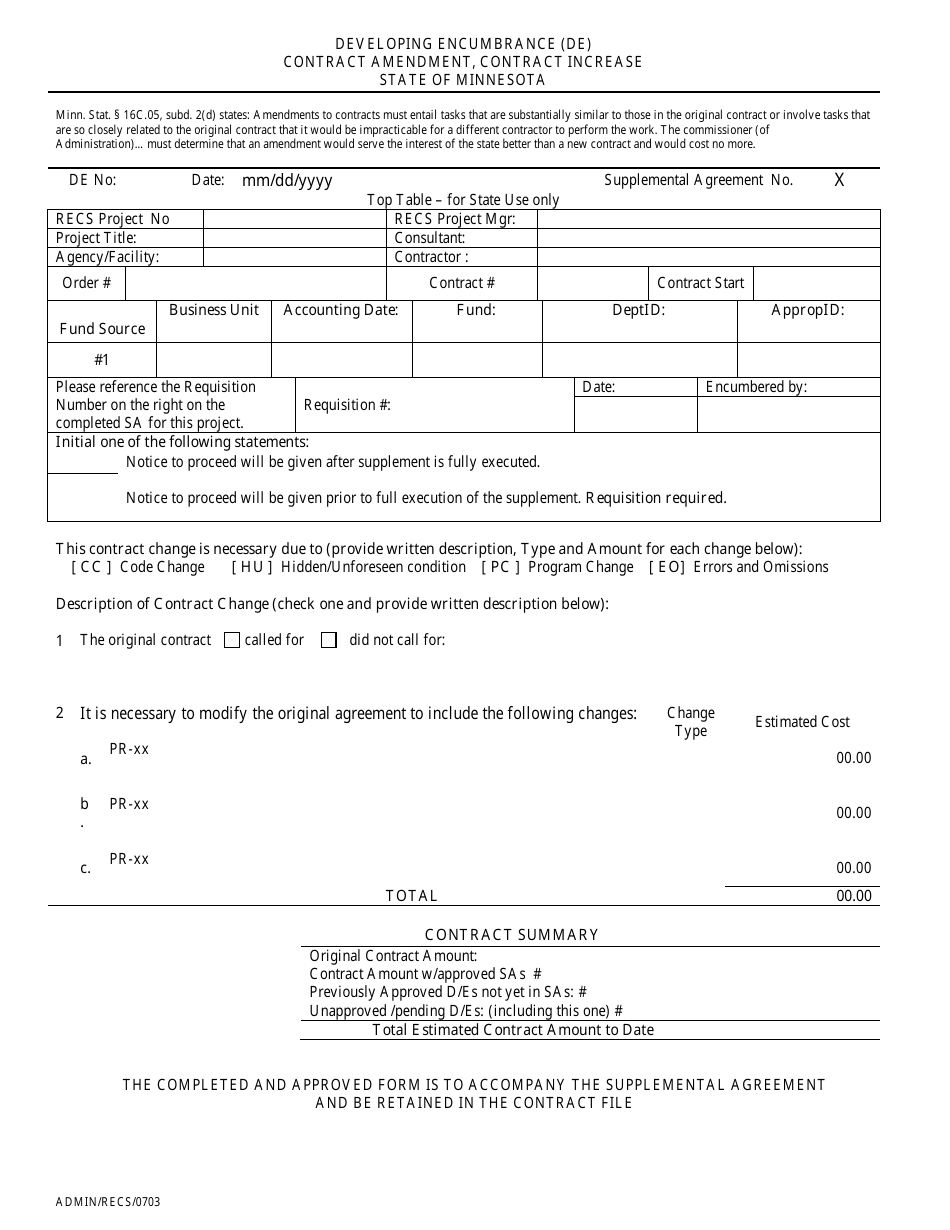 Admin Form 908-02 Consultant Supplemental Agreement / Contract Amendment for State of Minnesota Professional and Technical Services Contract - Minnesota, Page 4