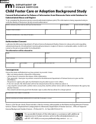 Document preview: Form DHS-7124-ENG Child Foster Care or Adoption Background Study - Minnesota