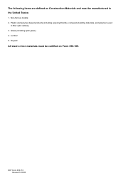 DOT Form 350-110 Certification of Materials Origin - Washington, Page 2